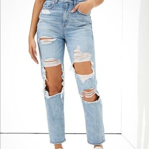 American Eagle Highest Waist Ripped Mom Jeans